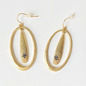 Gold Bumble Bee Teardrop Earrings 1.5" long